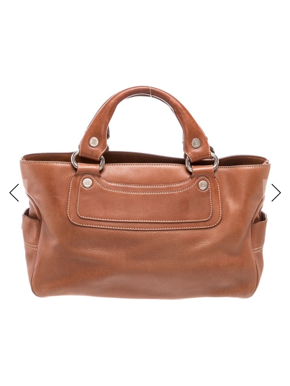 Celine Cognac Leather Double-Handle Tote